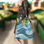 Ocean Waves 3 Pack of Foldable Shopping Bags 3-Pack Shopping Bags Ocean Printed Offshore
