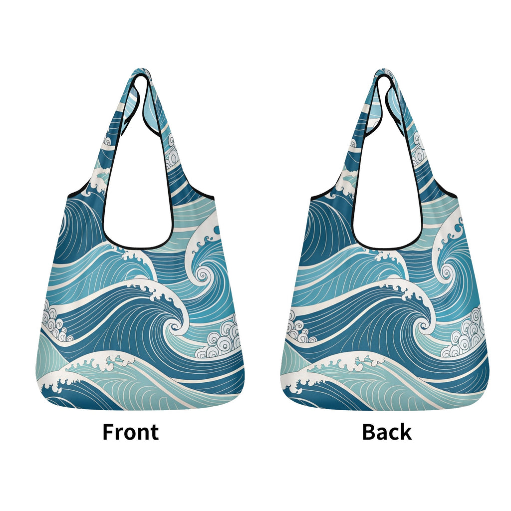 Ocean Waves 3 Pack of Foldable Shopping Bags 3-Pack Shopping Bags Ocean Printed Offshore