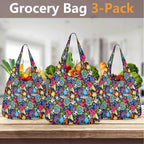 Sticker Music 3 Pack of Foldable Shopping Bags 3-Pack Shopping Bags Music Printed Offshore