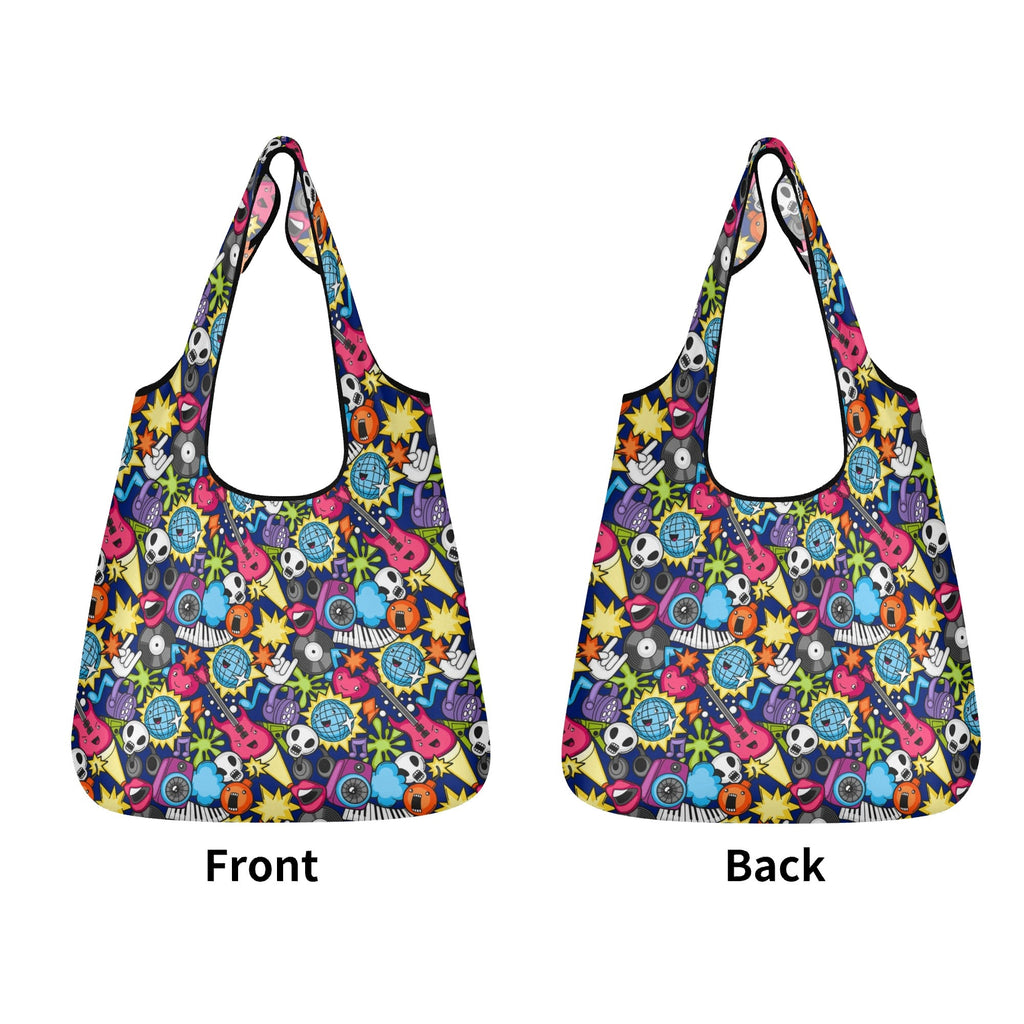 Sticker Music 3 Pack of Foldable Shopping Bags 3-Pack Shopping Bags Music Printed Offshore