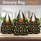 Lightning Bolts 3 Pack of Foldable Shopping Bags 3-Pack Shopping Bags comic Printed Offshore