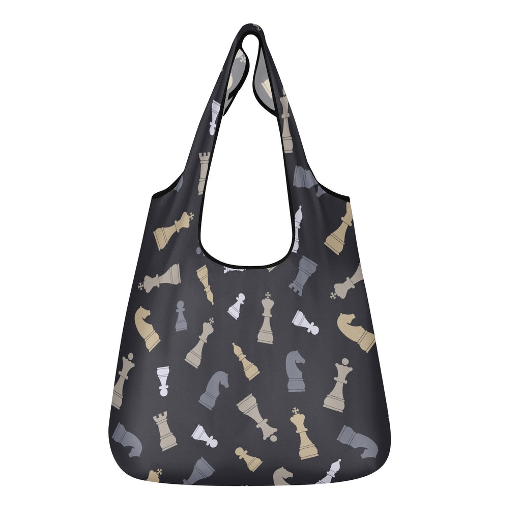 Chess Pattern 3 Pack of Foldable Shopping Bags Default Title 3-Pack Shopping Bags Chess Games Printed Offshore
