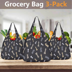 Chess Pattern 3 Pack of Foldable Shopping Bags 3-Pack Shopping Bags Chess Games Printed Offshore