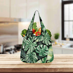 Jungle Leaves 3 Pack of Foldable Shopping Bags 3-Pack Shopping Bags Plants Printed Offshore
