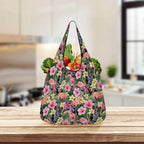 Flamingo Jungle 3 Pack of Foldable Shopping Bags 3-Pack Shopping Bags animal Plants Printed Offshore