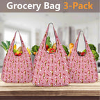 Cherry Ice Cream 3 Pack of Foldable Shopping Bags 3-Pack Shopping Bags Food Printed Offshore