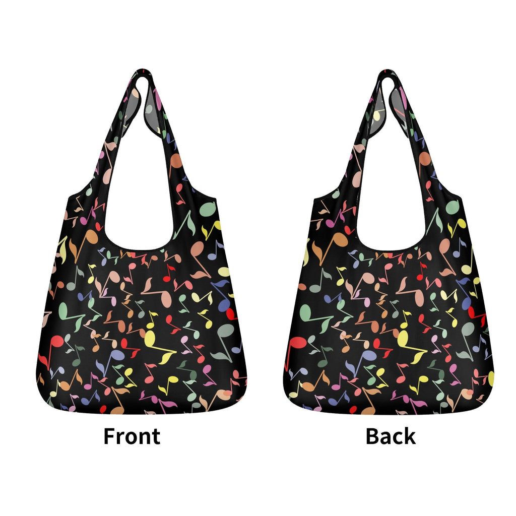 Colourful Music Notes, Quavers 3 Pack of Foldable Shopping Bags 3-Pack Shopping Bags Music Printed Offshore