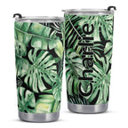 Personalised Jungle Leaves Stainless Steel 20oz Travel Mug Personalised 20oz Travel Mug Plants Printed Offshore