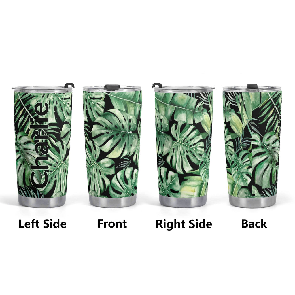 Personalised Jungle Leaves Stainless Steel 20oz Travel Mug Personalised 20oz Travel Mug Plants Printed Offshore