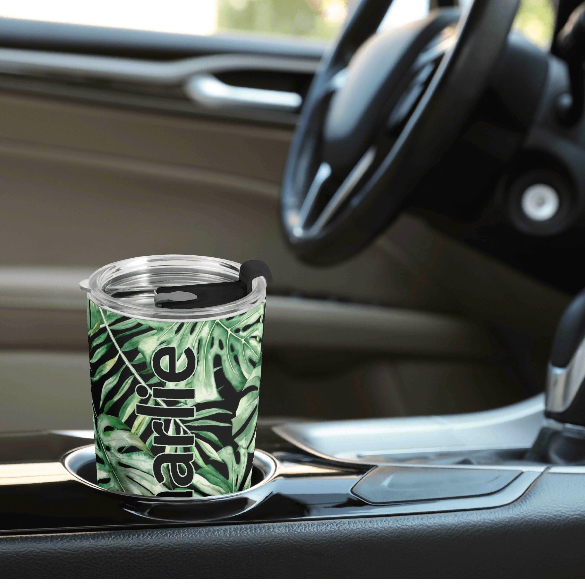 Personalised Jungle Leaves Stainless Steel 20oz Travel Mug Personalised 20oz Travel Mug Plants Printed Offshore