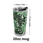 Personalised Jungle Leaves Stainless Steel 20oz Travel Mug Personalised 20oz Travel Mug Plants Printed Offshore