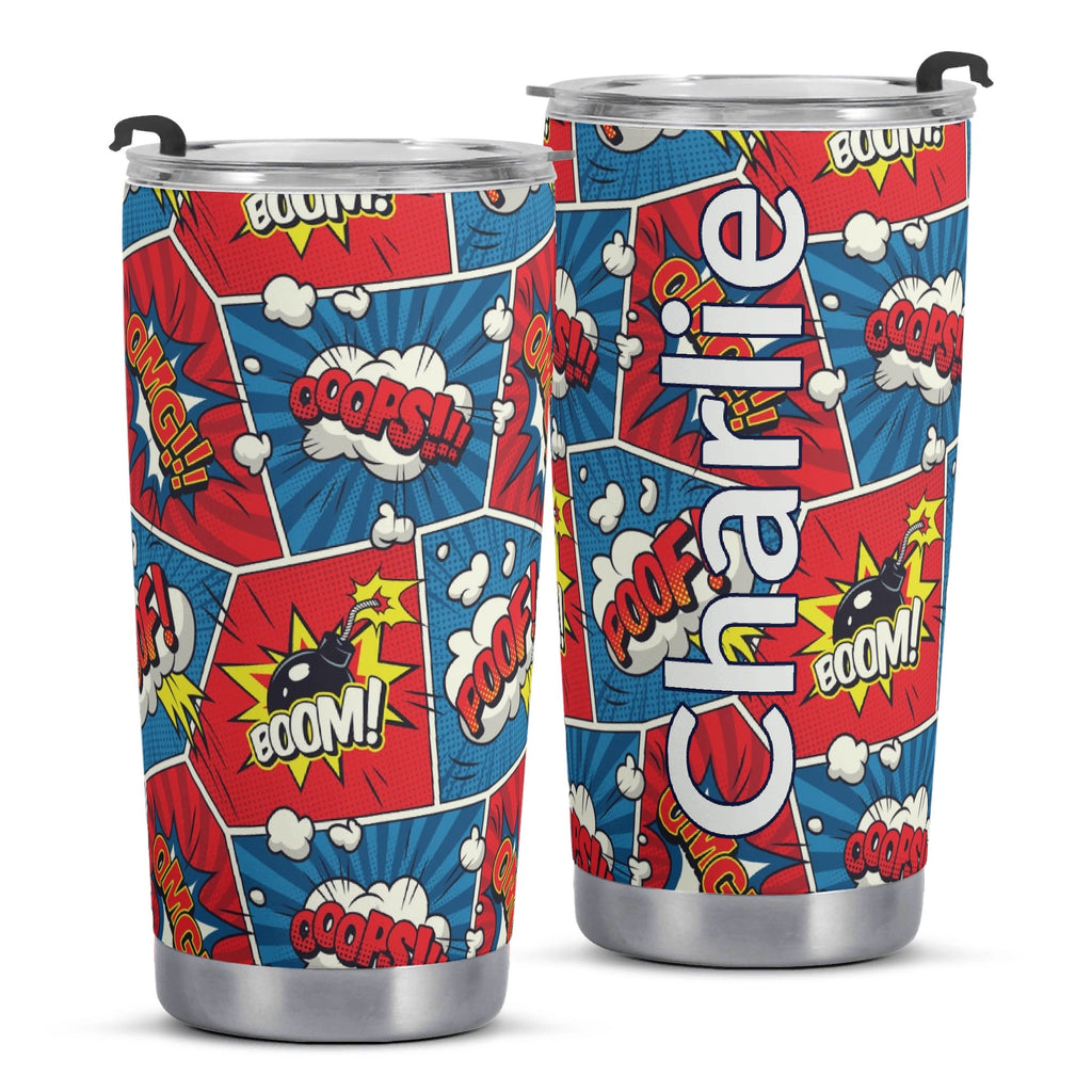 Personalised Comic Book Pop Stainless Steel 20oz Travel Mug Personalised 20oz Travel Mug comic Printed Offshore