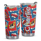 Personalised Comic Book Pop Stainless Steel 20oz Travel Mug Personalised 20oz Travel Mug comic Printed Offshore