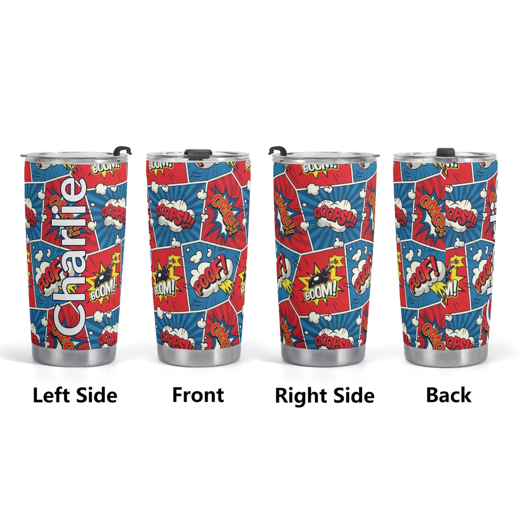 Personalised Comic Book Pop Stainless Steel 20oz Travel Mug Personalised 20oz Travel Mug comic Printed Offshore