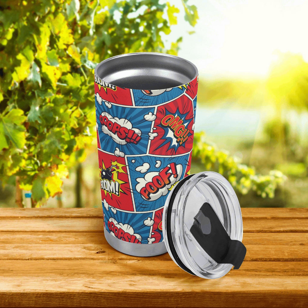 Personalised Comic Book Pop Stainless Steel 20oz Travel Mug Personalised 20oz Travel Mug comic Printed Offshore