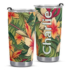 Personalised Vintage Hawaiian Floral Stainless Steel 20oz Travel Mug Personalised 20oz Travel Mug Plants Printed Offshore