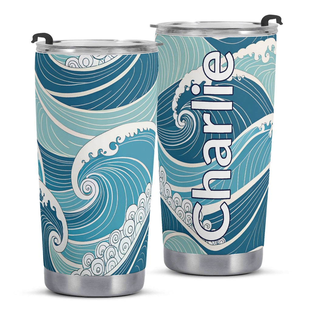 Personalised Ocean Waves Stainless Steel 20oz Travel Mug Personalised 20oz Travel Mug Ocean Printed Offshore
