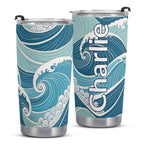 Personalised Ocean Waves Stainless Steel 20oz Travel Mug Personalised 20oz Travel Mug Ocean Printed Offshore