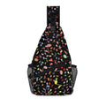 Colourful Music Notes, Quavers Chest Crossbody Bag with Adjustable Strap Default Title Chest Crossbody Bag Music Printed Offshore
