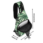 Jungle Leaves Chest Crossbody Bag with Adjustable Strap Chest Crossbody Bag Plants Printed Offshore