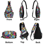 Sticker Music Chest Crossbody Bag with Adjustable Strap Chest Crossbody Bag Music Printed Offshore