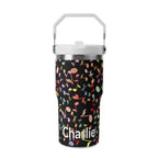 Personalised Colourful Music Notes, Quavers 20oz Stainless Steel Tumbler Screw On Lid With Straw Default Title Personalised 20oz Tumbler with Top Handle Music Printed Offshore