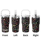 Personalised Colourful Music Notes, Quavers 20oz Stainless Steel Tumbler Screw On Lid With Straw Personalised 20oz Tumbler with Top Handle Music Printed Offshore
