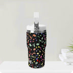 Personalised Colourful Music Notes, Quavers 20oz Stainless Steel Tumbler Screw On Lid With Straw Personalised 20oz Tumbler with Top Handle Music Printed Offshore