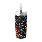 Personalised Colourful Music Notes, Quavers 20oz Stainless Steel Tumbler Screw On Lid With Straw Personalised 20oz Tumbler with Top Handle Music Printed Offshore