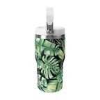 Personalised Jungle Leaves 20oz Stainless Steel Tumbler Screw On Lid With Straw Personalised 20oz Tumbler with Top Handle Plants Printed Offshore