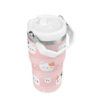 Personalised Pink Cats 20oz Stainless Steel Tumbler Screw On Lid With Straw Personalised 20oz Tumbler with Top Handle animal Printed Offshore