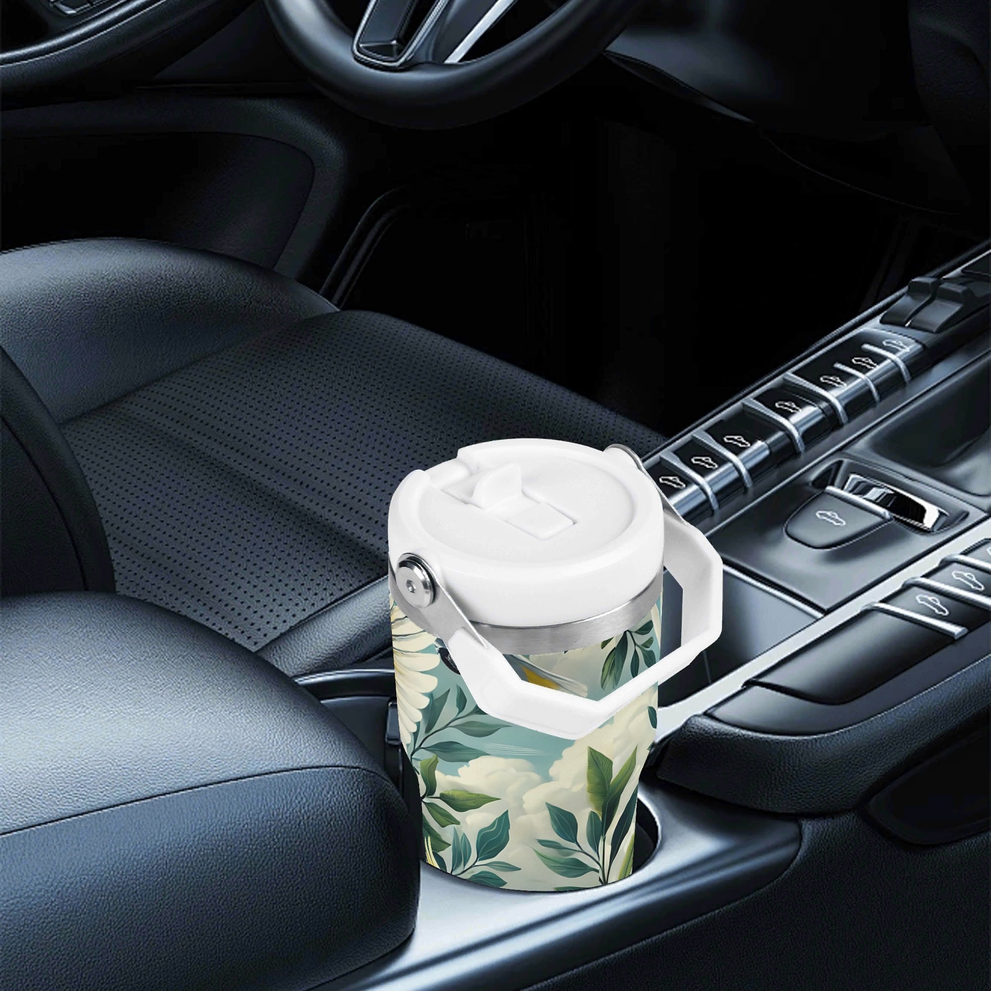 Personalised Cockatoo 20oz Stainless Steel Tumbler Screw On Lid With Straw Personalised 20oz Tumbler with Top Handle animal Printed Offshore