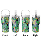 Personalised Bright Jungle Toucans 20oz Stainless Steel Tumbler Screw On Lid With Straw Personalised 20oz Tumbler with Top Handle animal Printed Offshore
