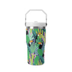 Personalised Bright Jungle Toucans 20oz Stainless Steel Tumbler Screw On Lid With Straw Personalised 20oz Tumbler with Top Handle animal Printed Offshore