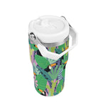 Personalised Bright Jungle Toucans 20oz Stainless Steel Tumbler Screw On Lid With Straw Personalised 20oz Tumbler with Top Handle animal Printed Offshore