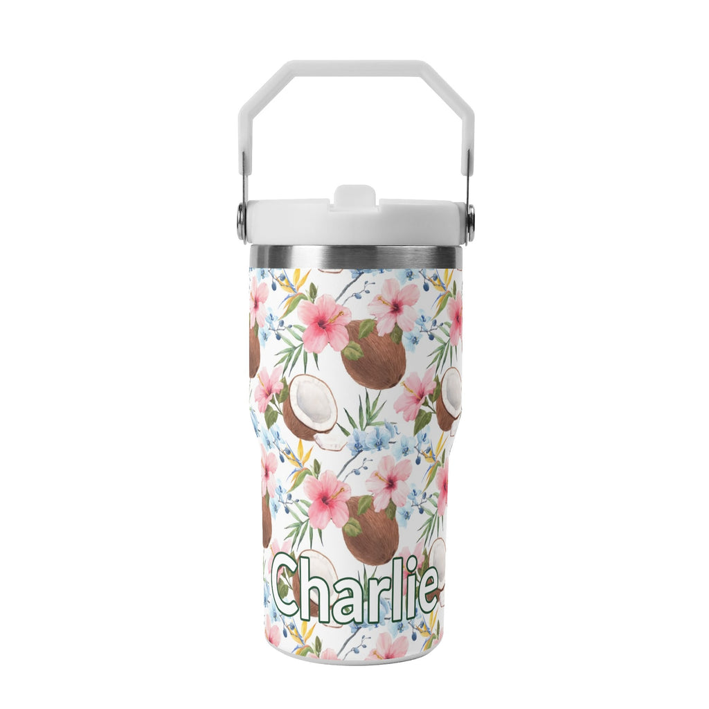 Personalised Coconuts 20oz Stainless Steel Tumbler Screw On Lid With Straw Default Title Personalised 20oz Tumbler with Top Handle Food Printed Offshore