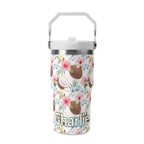 Personalised Coconuts 20oz Stainless Steel Tumbler Screw On Lid With Straw Default Title Personalised 20oz Tumbler with Top Handle Food Printed Offshore