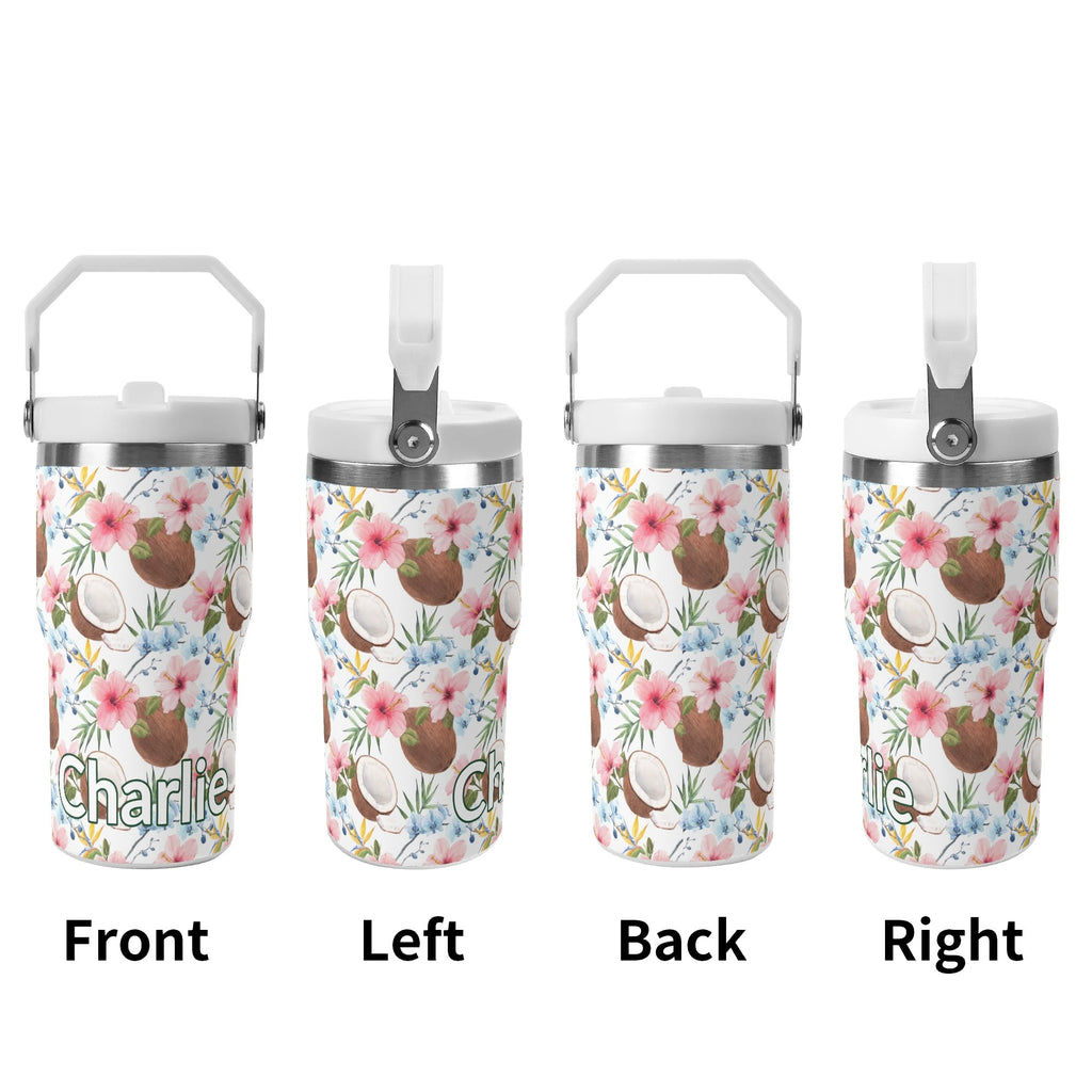 Personalised Coconuts 20oz Stainless Steel Tumbler Screw On Lid With Straw Personalised 20oz Tumbler with Top Handle Food Printed Offshore
