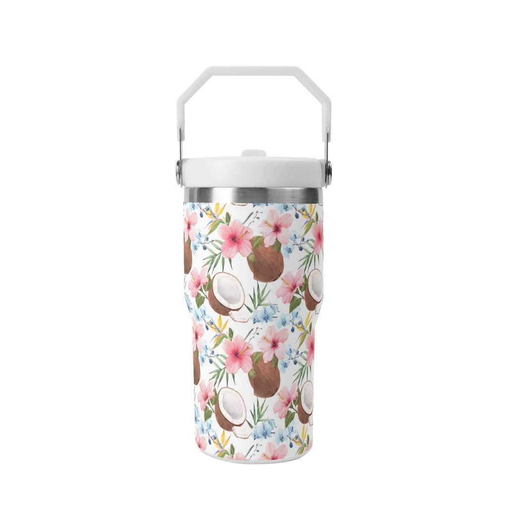 Personalised Coconuts 20oz Stainless Steel Tumbler Screw On Lid With Straw Personalised 20oz Tumbler with Top Handle Food Printed Offshore