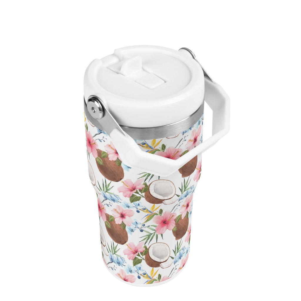 Personalised Coconuts 20oz Stainless Steel Tumbler Screw On Lid With Straw Personalised 20oz Tumbler with Top Handle Food Printed Offshore