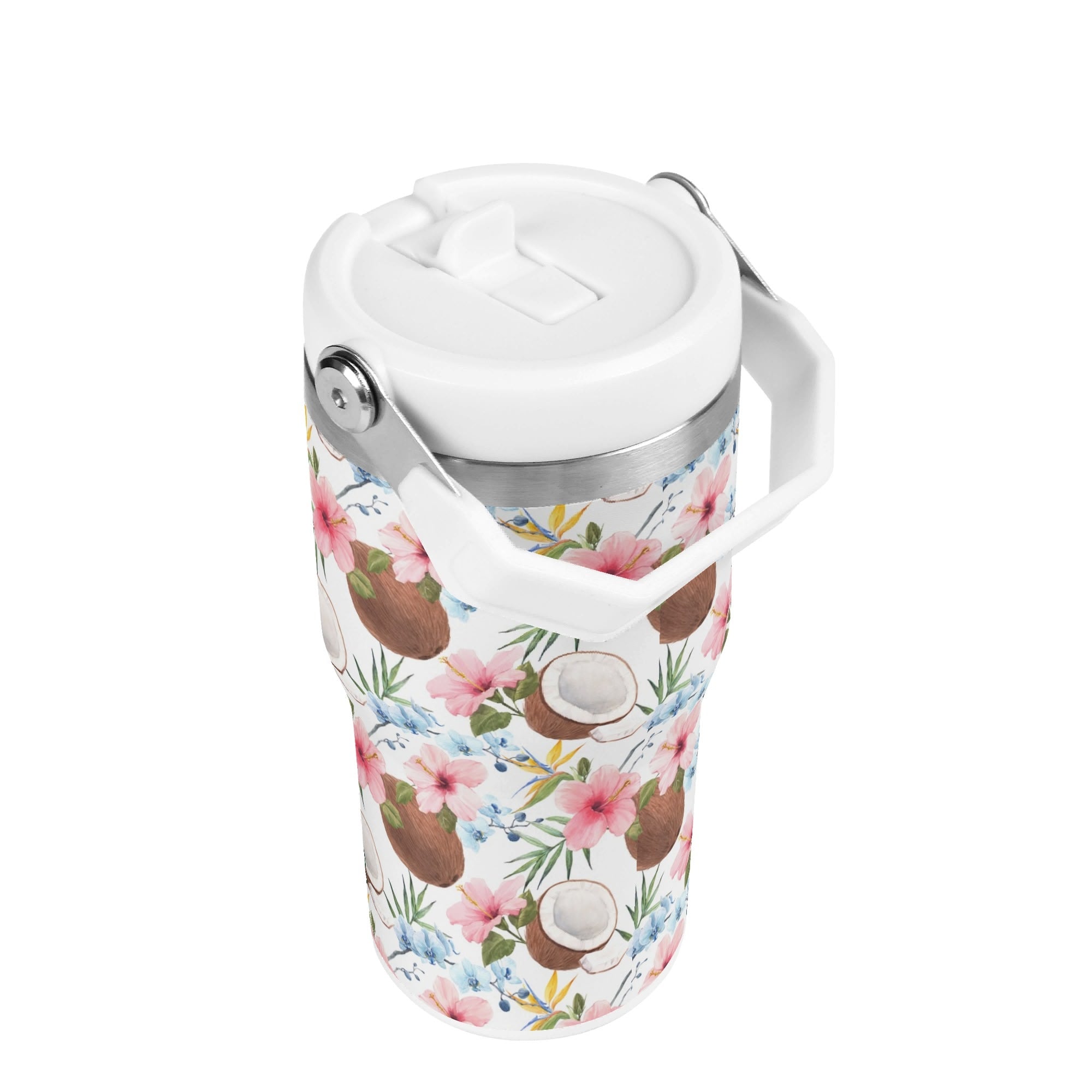 Personalised Coconuts 20oz Stainless Steel Tumbler Screw On Lid With Straw Personalised 20oz Tumbler with Top Handle Food Printed Offshore