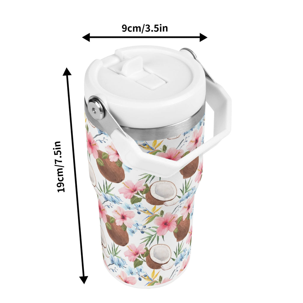 Personalised Coconuts 20oz Stainless Steel Tumbler Screw On Lid With Straw Personalised 20oz Tumbler with Top Handle Food Printed Offshore