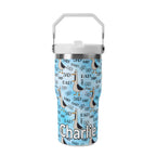 Personalised Dad Seagull 20oz Stainless Steel Tumbler Screw On Lid With Straw Default Title Personalised 20oz Tumbler with Top Handle animal Dad Printed Offshore