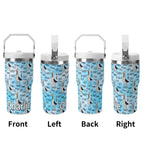 Personalised Dad Seagull 20oz Stainless Steel Tumbler Screw On Lid With Straw Personalised 20oz Tumbler with Top Handle animal Dad Printed Offshore