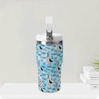 Personalised Dad Seagull 20oz Stainless Steel Tumbler Screw On Lid With Straw Personalised 20oz Tumbler with Top Handle animal Dad Printed Offshore