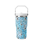 Personalised Dad Seagull 20oz Stainless Steel Tumbler Screw On Lid With Straw Personalised 20oz Tumbler with Top Handle animal Dad Printed Offshore