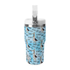 Personalised Dad Seagull 20oz Stainless Steel Tumbler Screw On Lid With Straw Personalised 20oz Tumbler with Top Handle animal Dad Printed Offshore
