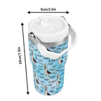 Personalised Dad Seagull 20oz Stainless Steel Tumbler Screw On Lid With Straw Personalised 20oz Tumbler with Top Handle animal Dad Printed Offshore