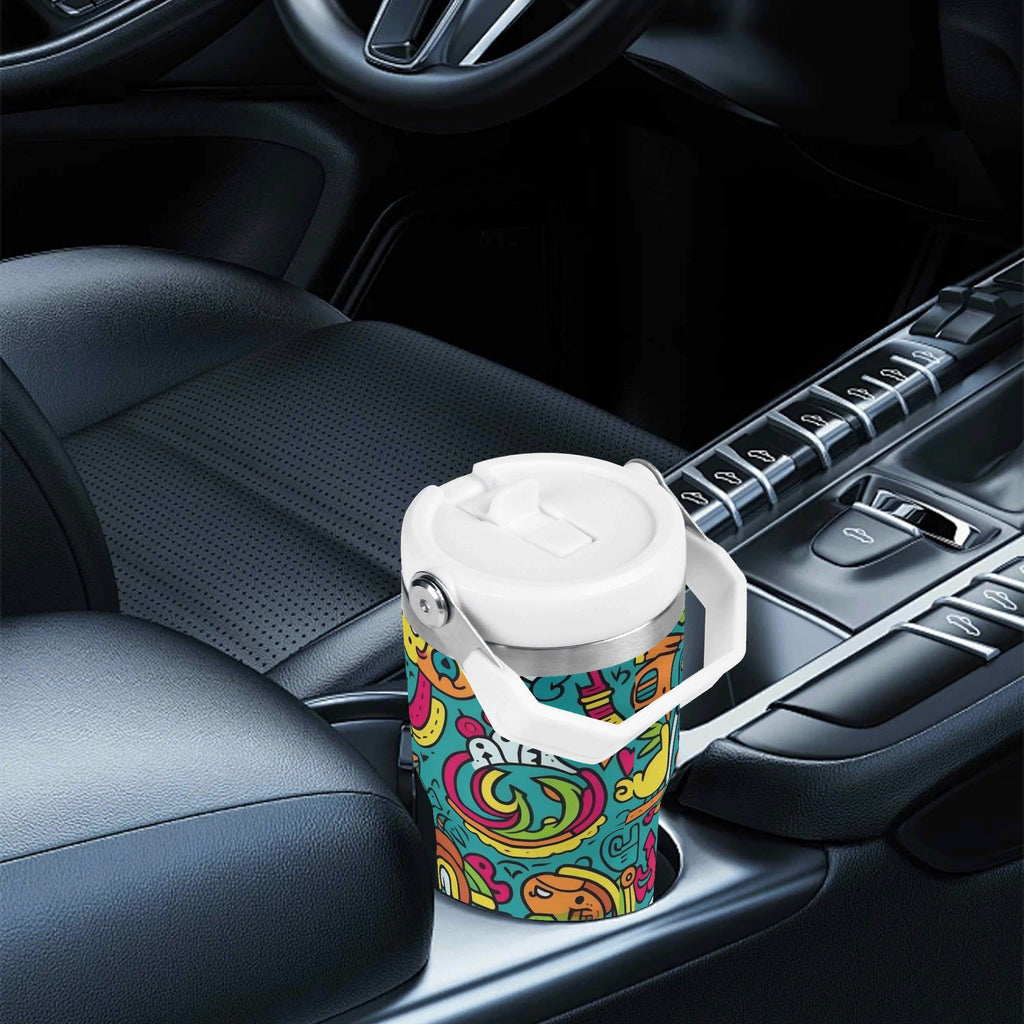 Personalised Crazy Characters 20oz Stainless Steel Tumbler Screw On Lid With Straw Personalised 20oz Tumbler with Top Handle Printed Offshore Sci Fi