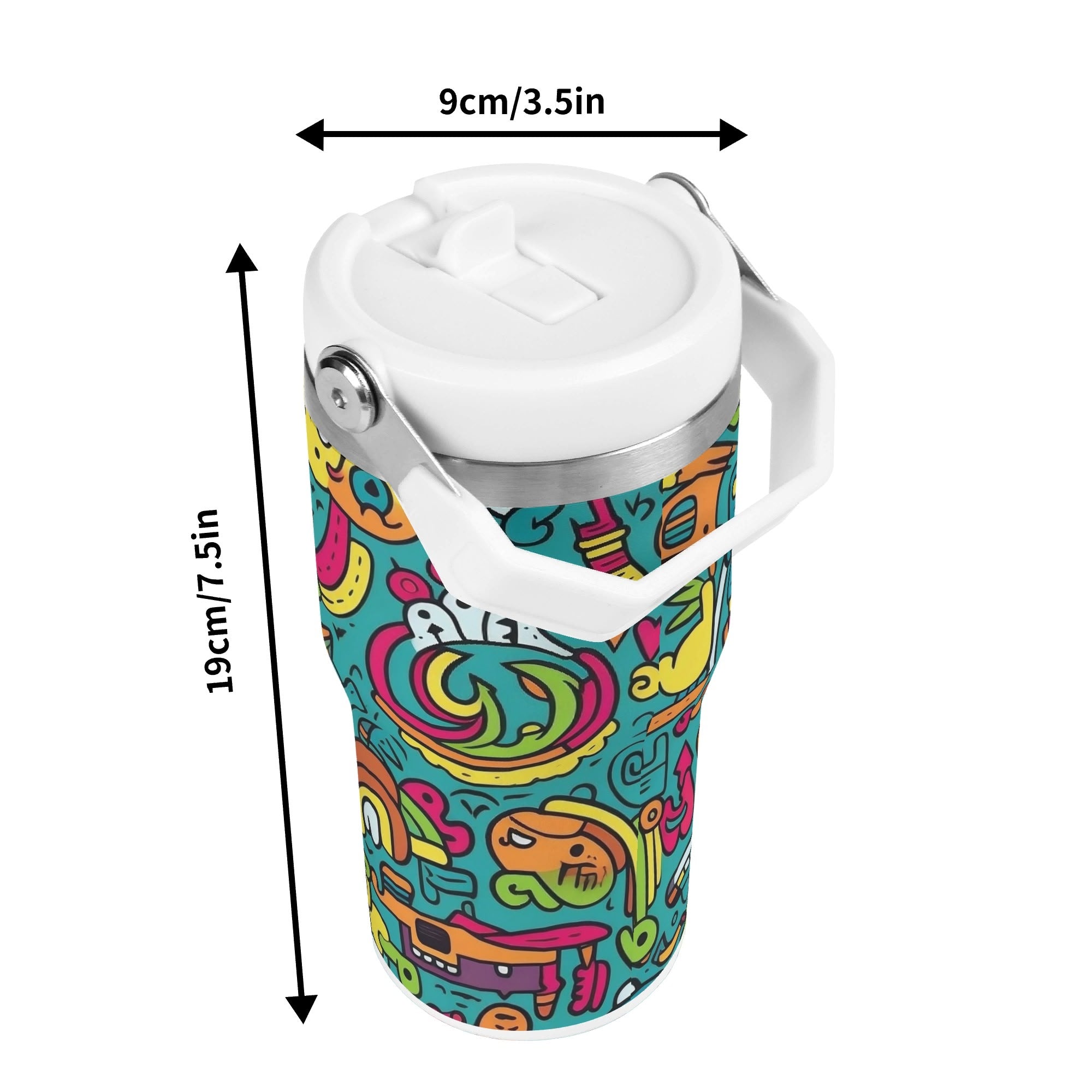 Personalised Crazy Characters 20oz Stainless Steel Tumbler Screw On Lid With Straw Personalised 20oz Tumbler with Top Handle Printed Offshore Sci Fi